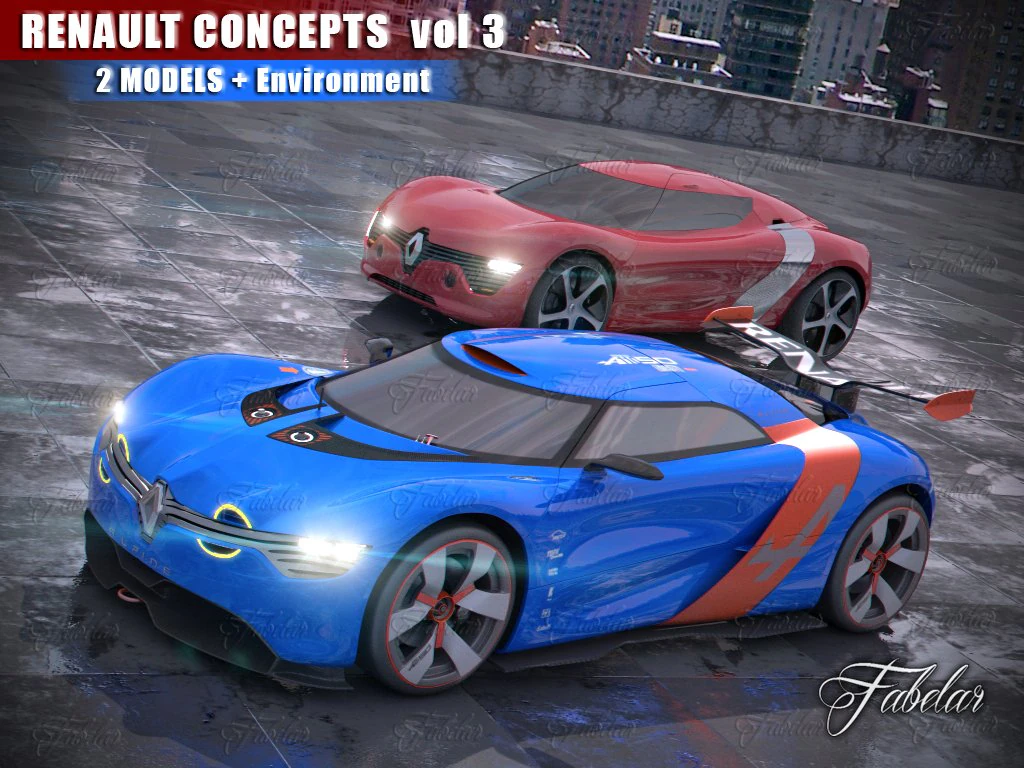 renault concept vol 3 3D Model .c4d .max .obj .3ds .fbx .stl .blend 