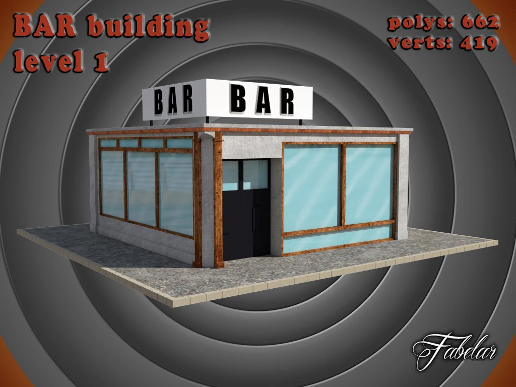 bar level 1 3D Model .c4d .max .obj .3ds .fbx .stl .blend 