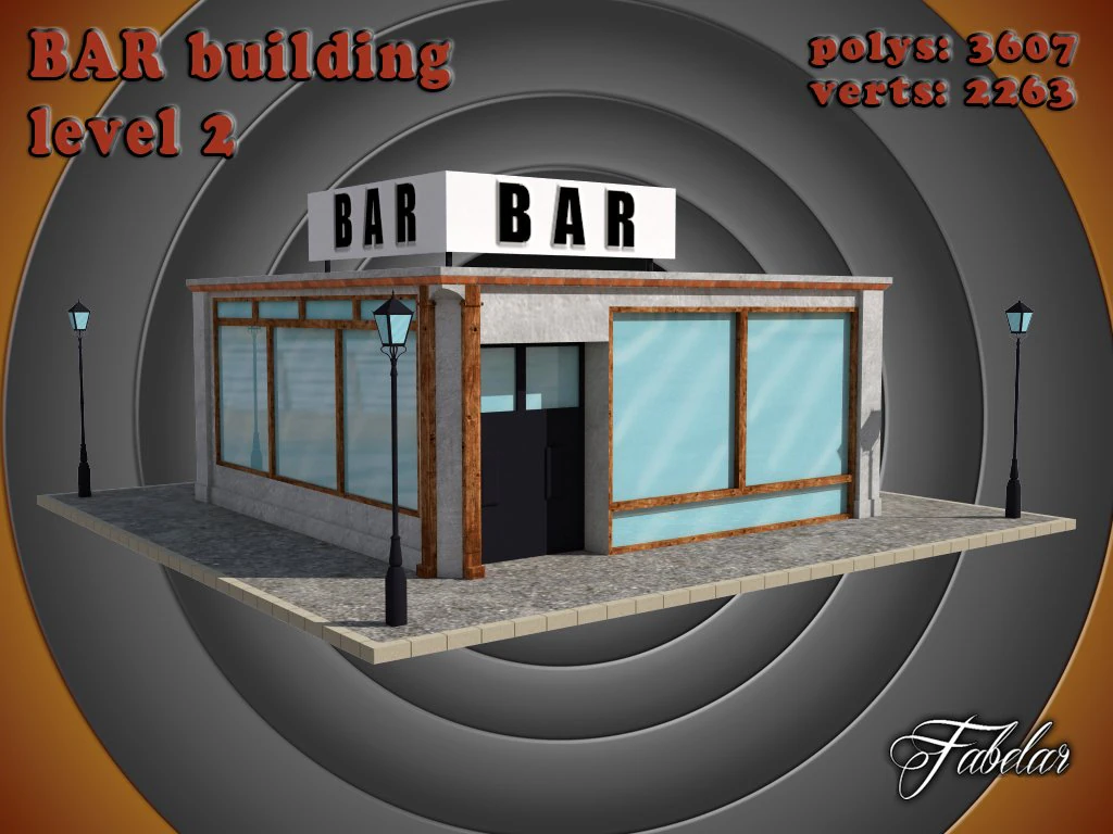 Bar Ebene 2 3D Modell .c4d .max .obj .3ds .fbx .stl .blend 