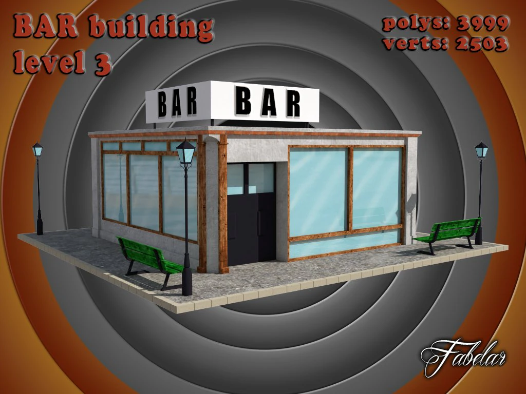 bar level 3 3D Model .c4d .max .obj .3ds .fbx .stl .blend 