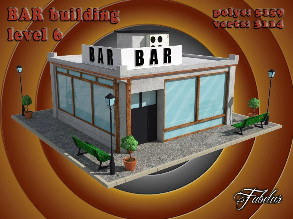 bar level 6 3D Model .c4d .max .obj .3ds .fbx .stl .blend 