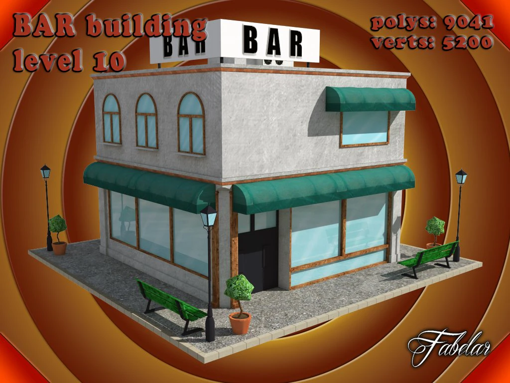 bar level 10 3D Model .c4d .max .obj .3ds .fbx .stl .blend 