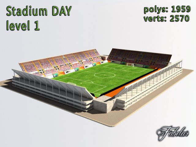 stadium level 1 day 3D Model .c4d .max .obj .3ds .fbx .stl .blend 