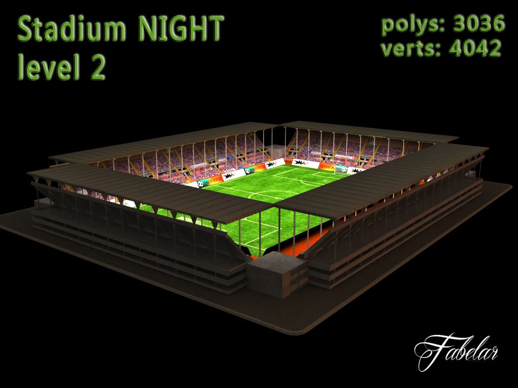 stadium level 2 night 3D Model .c4d .max .obj .3ds .fbx .stl .blend