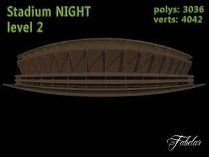 stadium level 2 night 3D Model
