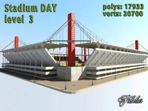 estadio nivel 3 d&iacute;a Modelo 3D