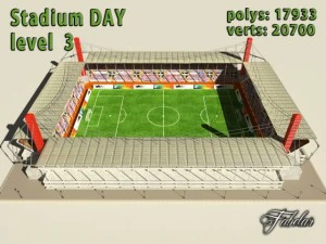 estadio nivel 3 d&iacute;a Modelo 3D