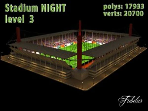 体育场3层晚上 3D 模型