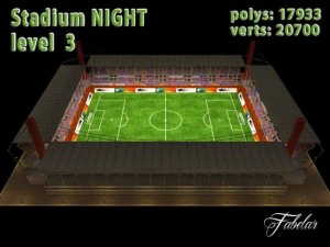 estadio nivel 3 noche Modelo 3D