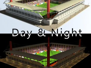 stadio livello 3 di giorno e di notte Modello 3D