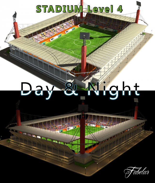 stadium level 4 daynight Modelo 3D .c4d .max .obj .3ds .fbx .stl .blend 