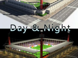 体育场5层昼夜 3D 模型