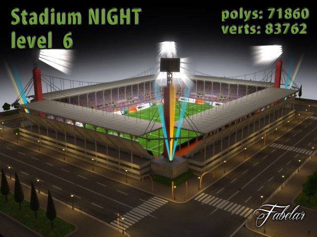 stadium level 6 night Model 3D .c4d .max .obj .3ds .fbx .stl .blend 