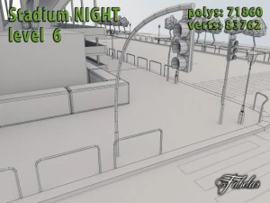 est&aacute;dio n&iacute;vel 6 noite Modelo 3D