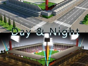 уровень стадиона 6, день и ночь 3D Модель