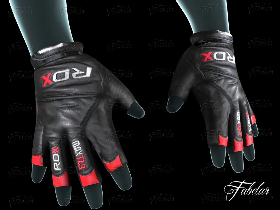 weight lifting gloves 3D Model .c4d .max .obj .3ds .fbx .stl .blend 