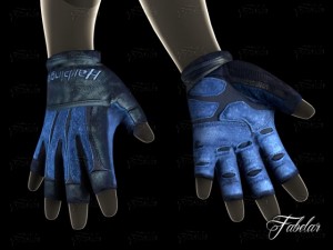 weight lifting gloves 2 Model 3D