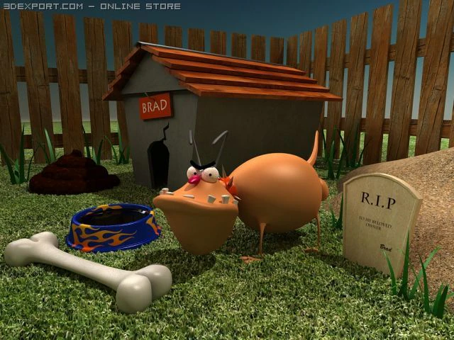 brad pittbull 3D Model .c4d .max .obj .3ds .fbx .stl .blend 