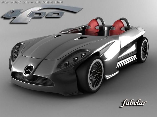 mercedes f400 3D मॉडल .c4d .max .obj .3ds .fbx .stl .blend 