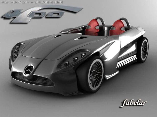 mercedes f400 3D Model .c4d .max .obj .3ds .fbx .stl .blend 