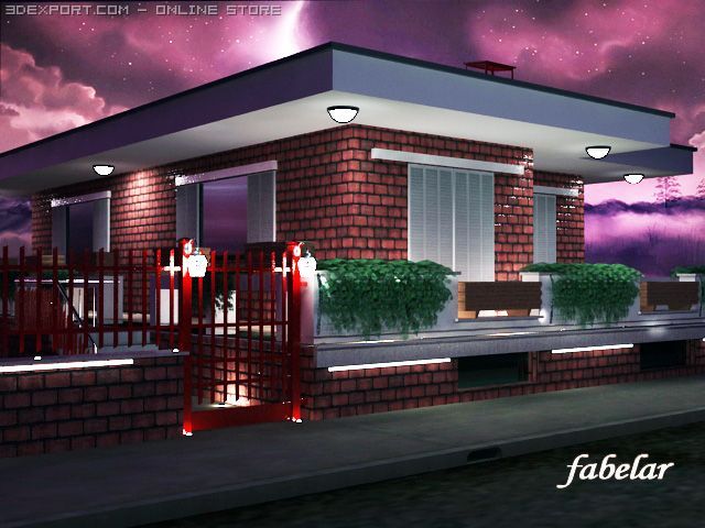 villa 3D Model .c4d .max .obj .3ds .fbx .stl .blend 