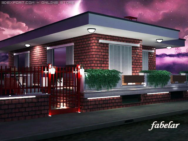 villa 3D Model .c4d .max .obj .3ds .fbx .stl .blend