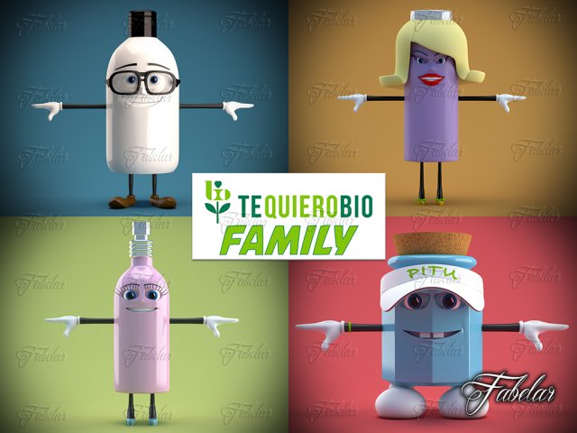 tequierobio family Model 3D .c4d .max .obj .3ds .fbx .stl .blend 