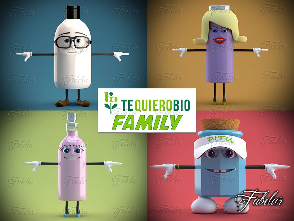 tequierobio family 3D Model .c4d .max .obj .3ds .fbx .stl .blend 