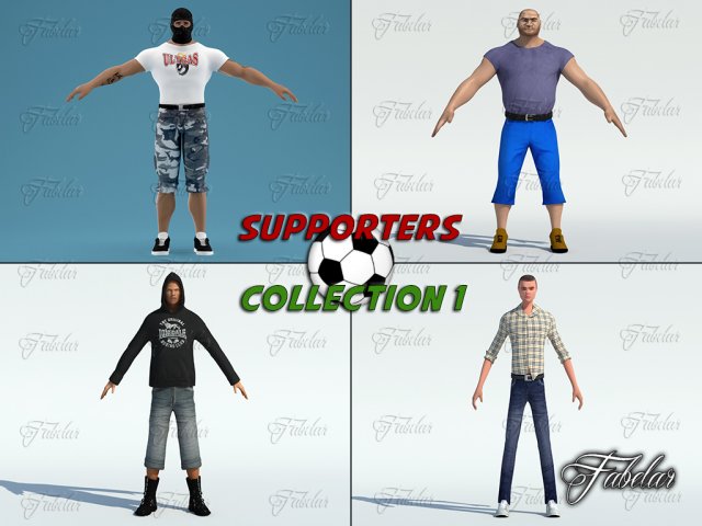 supporters coll 1 Model 3D .c4d .max .obj .3ds .fbx .stl .blend 