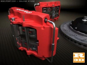 brembo brake system detaliated 3D Model