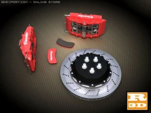 brembo brake system detaliated 3D Model