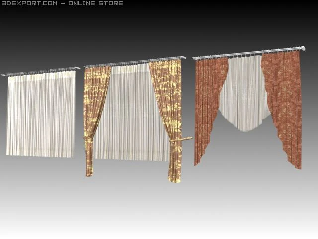 cortina Modelo 3D .c4d .max .obj .3ds .fbx .stl .blend