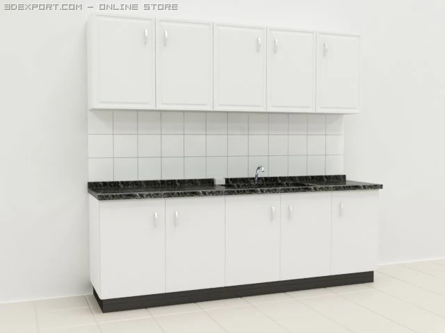 simple kitchen 3D Model .c4d .max .obj .3ds .fbx .stl .blend 