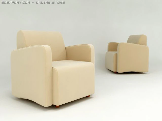 plaza armchair 3D Model .c4d .max .obj .3ds .fbx .stl .blend
