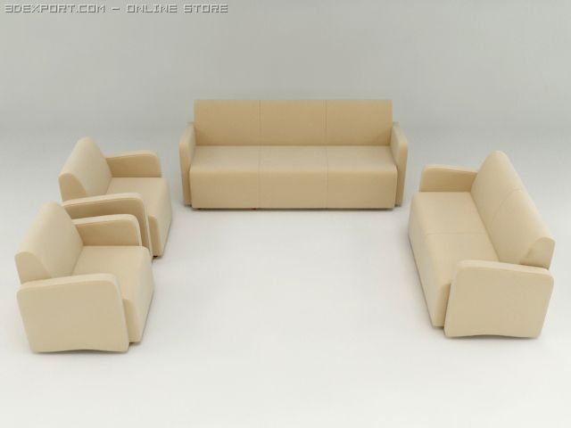 plaza livingroom set 3D 모델 .c4d .max .obj .3ds .fbx .stl .blend 