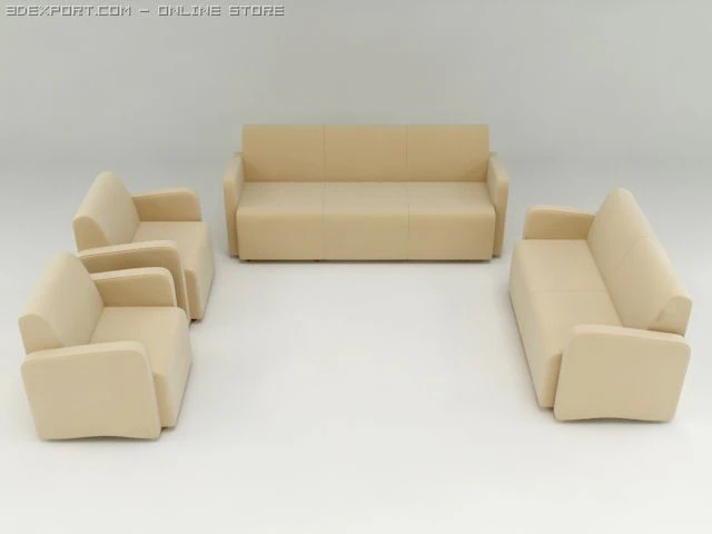 plaza livingroom set 3D Model .c4d .max .obj .3ds .fbx .stl .blend 