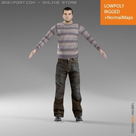 mancasual1 3D Модель .c4d .max .obj .3ds .fbx .stl .blend 