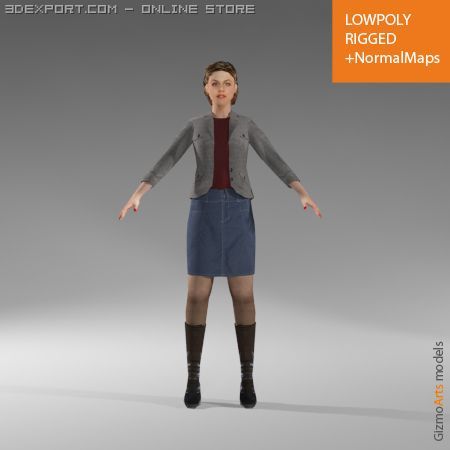 womancasual2 Modelo 3D .c4d .max .obj .3ds .fbx .stl .blend 