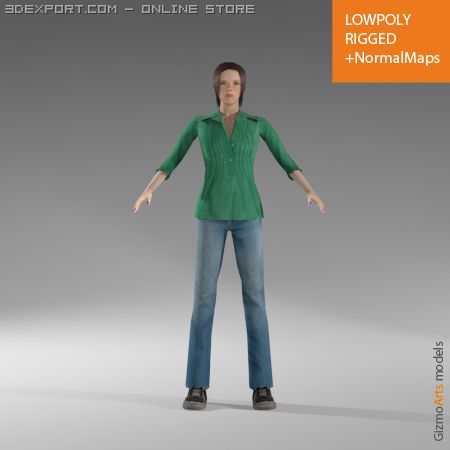 womancasual3 Modèle 3D .c4d .max .obj .3ds .fbx .stl .blend 