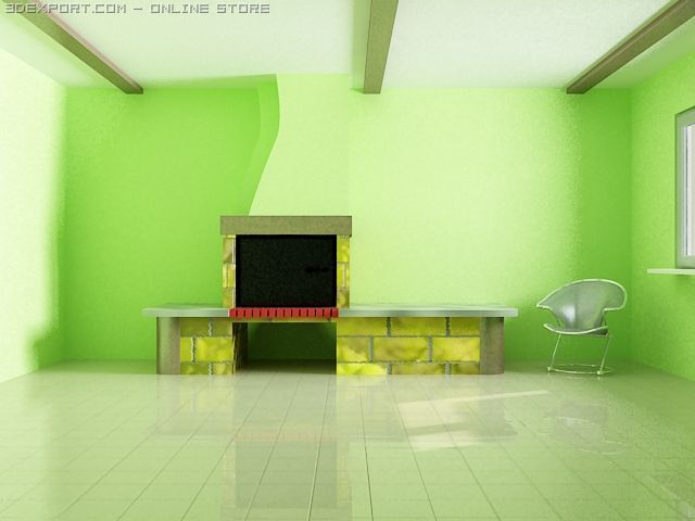 fireplace Model 3D .c4d .max .obj .3ds .fbx .stl .blend 