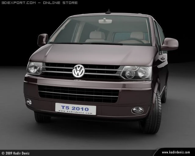 vw transporter t5 2010 kombi 3D Model .c4d .max .obj .3ds .fbx .stl .blend 