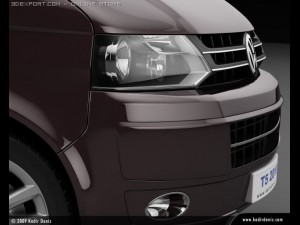 vw transporter t5 2010 kombi Model 3D
