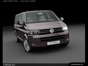 vw transporter t5 2010 kombi 3D Model