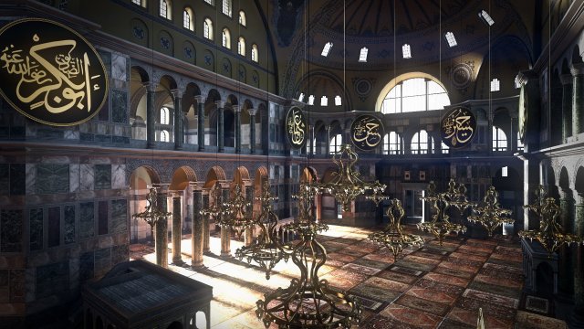 hagia sophia ottoman version 3D 모델 .c4d .max .obj .3ds .fbx .stl .blend 