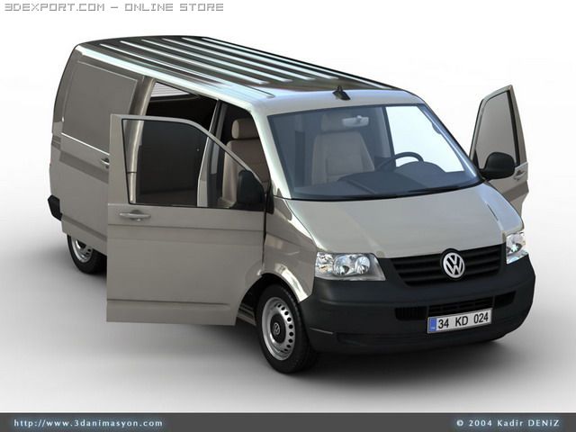 Volkswagen Transporter (T5) Kombi 2014 3D-Modell - Herunterladen Fahrzeuge  on