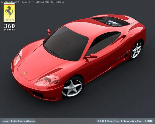 ferrari f360 modena 3D Model .c4d .max .obj .3ds .fbx .stl .blend 