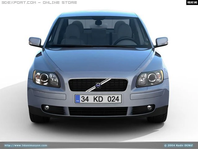 volvo s40 3D Model .c4d .max .obj .3ds .fbx .stl .blend 