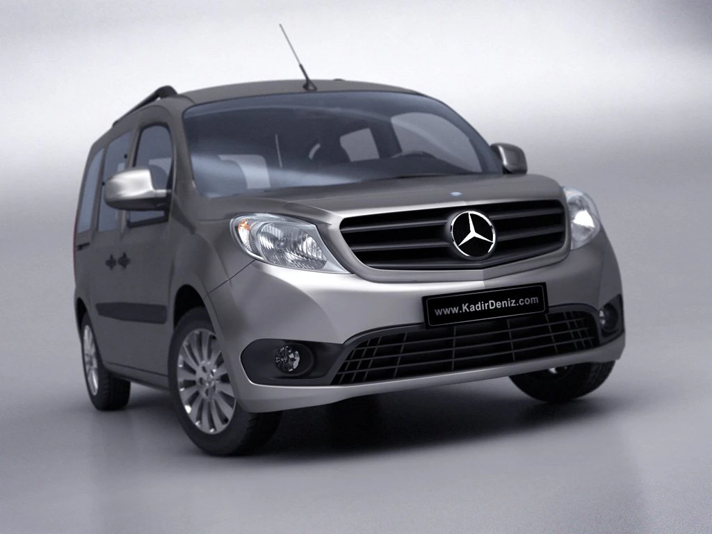 mercedes citan 2013 low poly 3D Model .c4d .max .obj .3ds .fbx .stl .blend 