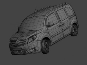 mercedes citan van 2013 low poly 3D 모델