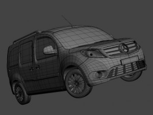 mercedes citan van 2013 low poly 3D 모델